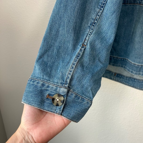 J. Jill plus size 3X lightweight denim jean jacket blue medium wash cotton NEW - Picture 9 of 14